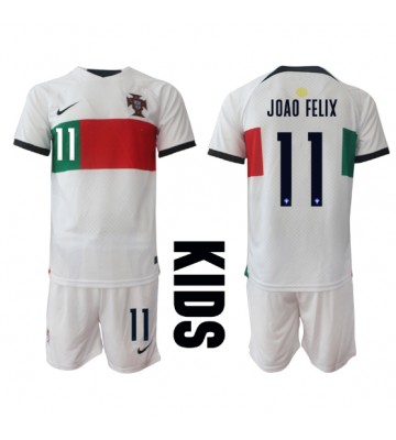 Portugal Joao Felix #11 Udebanesæt Børn VM 2022 Kort ærmer (+ korte bukser)